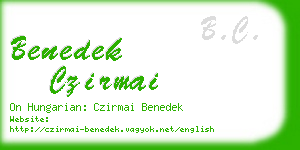 benedek czirmai business card